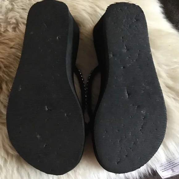 Black and Rhinestone Sandals - Picture 5 of 5